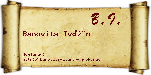 Banovits Iván névjegykártya